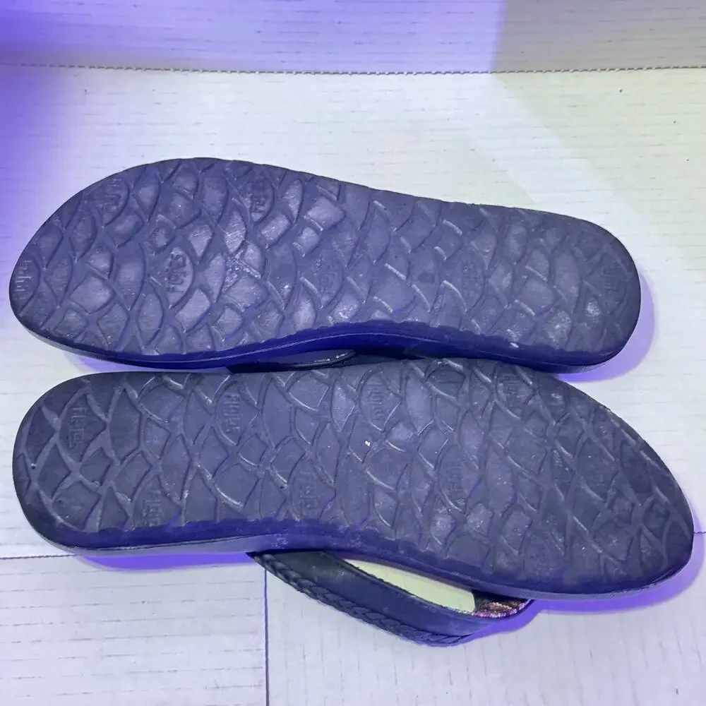 FLOJOS BLACK FLIP FLOPS SZ 7